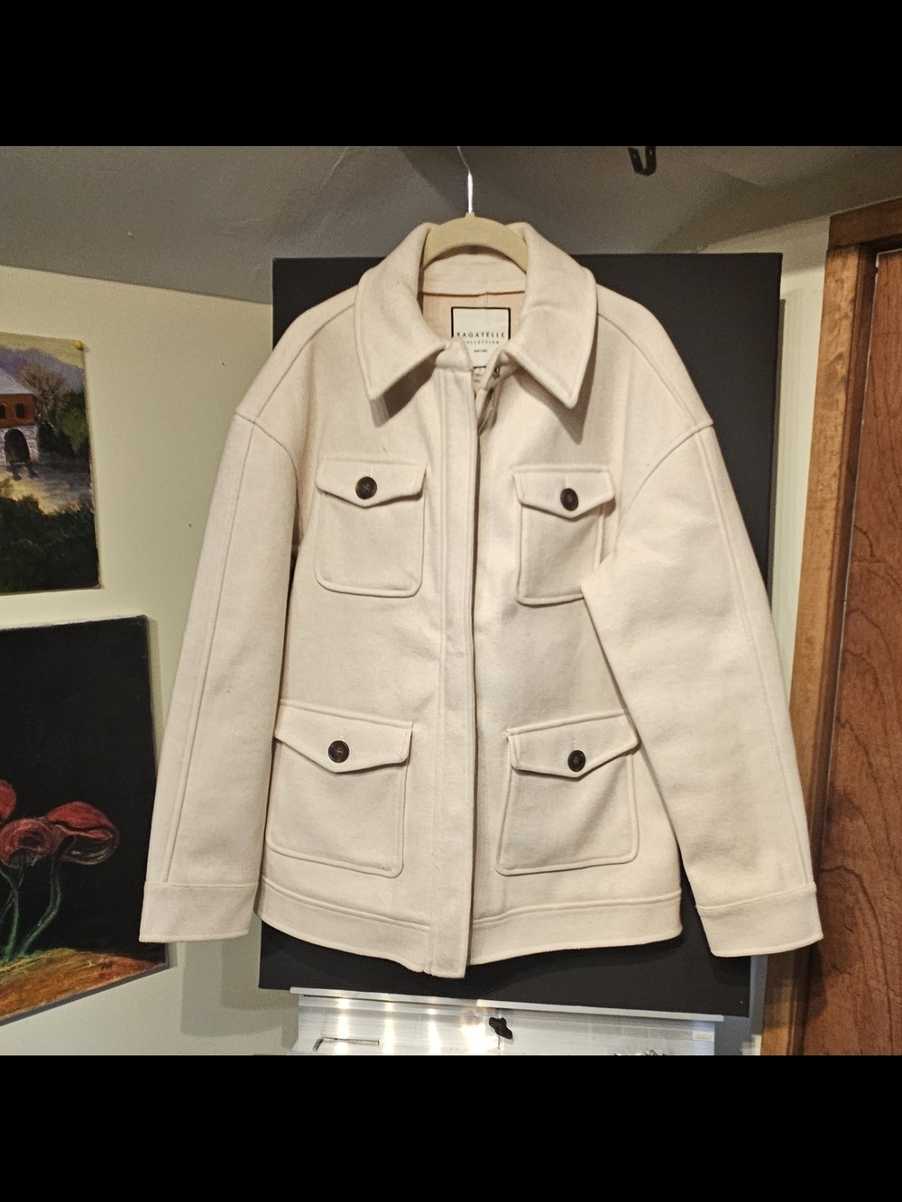 Cream Utility Jacket with Front Pockets
